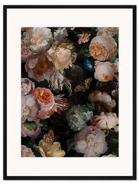Gerahmter Kunstdruck Holländisches Vintage Blumen Bouquet