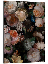 Magnettafel Holländisches Vintage Blumen Bouquet