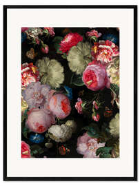 Framed art print Dutch Antique Lush Flowers