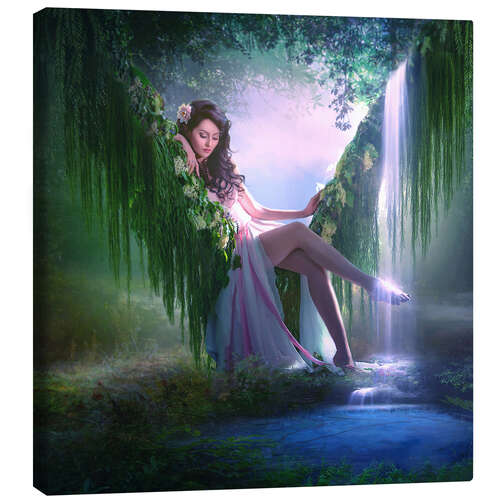 Canvas print Relaxing at the waterfall