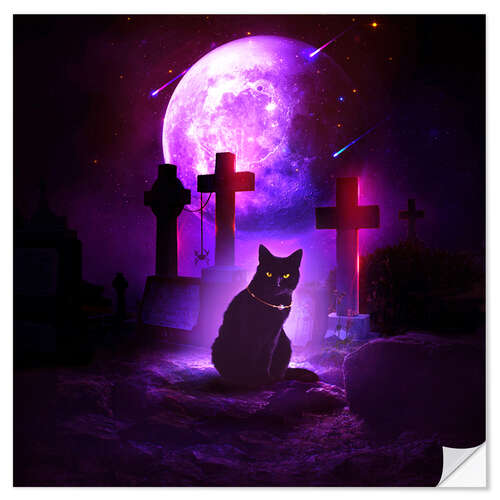 Wall sticker Halloween cat