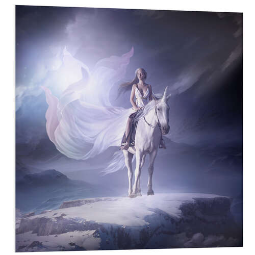 Quadro em PVC White unicorn