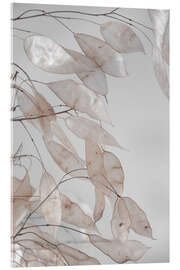 Akryylilasitaulu Abstract branches - collection from the forest in beige &amp; white