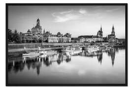 Gerahmter Kunstdruck Dresden monochrom