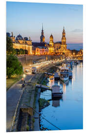 Foam board print Dresden old town in the evening