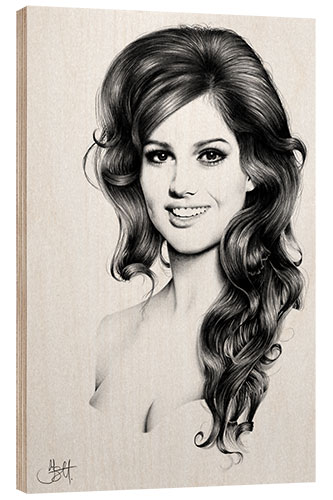 Wood print Claudia Cardinale