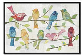 Gerahmter Kunstdruck Zwitschernde Vögel
