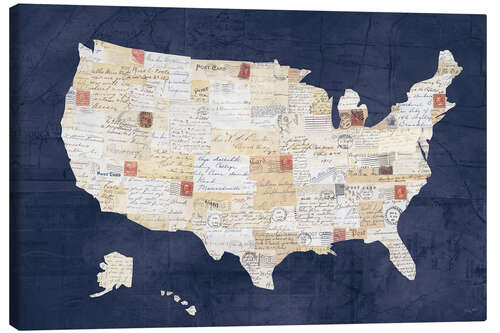 Canvas print America vintage map