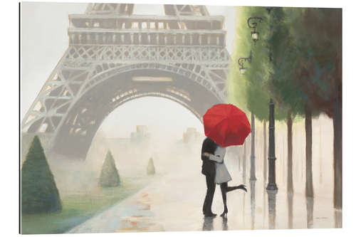 Quadro em plexi-alumínio Romance em paris