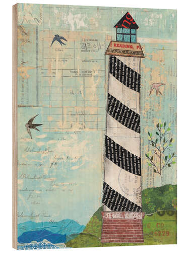 Wood print Coastal Lighthouse II