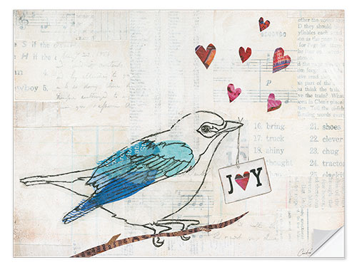 Selvklebende plakat Love Bird