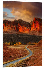 Foam board print Capitol Reef at sunset, Utah, USA