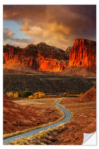 Sticker mural Capitol Reef au coucher du soleil, Utah, USA