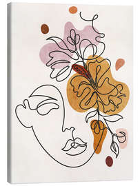 Canvas print Lineart Face with Flowers I