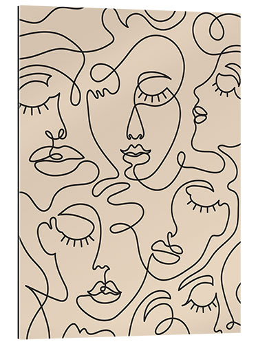 Gallery print One line woman face