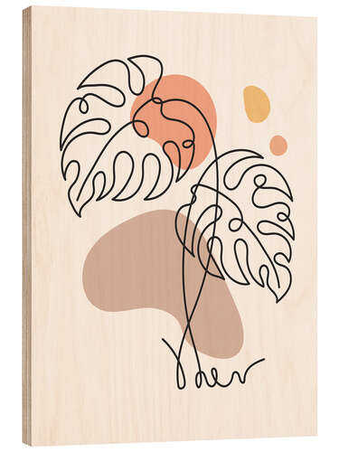 Stampa su legno Monstera Leaf I