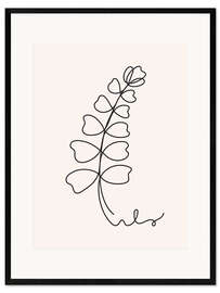 Inramat konsttryck Botanical line art