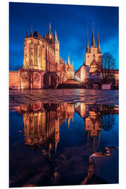 Foam board print Erfurt Cathedral Square in the evening