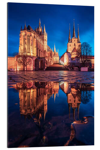 Gallery print Erfurt Cathedral Square in the evening