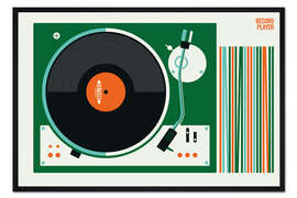 Gerahmter Kunstdruck Record Player