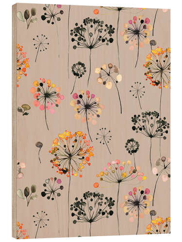 Quadro de madeira Cottagecore Wild Dandelions