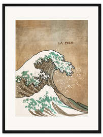 Gerahmter Kunstdruck Die Woge - Katsushika Hokusai