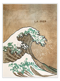 Póster  La ola - Katsushika Hokusai