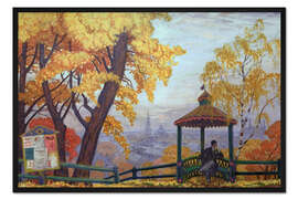 Gerahmter Kunstdruck Garten über der Stadt