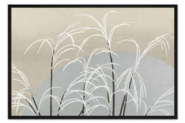 Gerahmter Kunstdruck Mond und Gräser