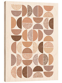 Wood print Minimalist semicircles