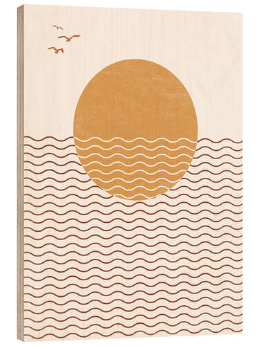 Wood print Boho sunset