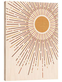 Wood print Boho Sun IV