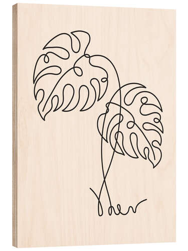 Stampa su legno Monstera Leaf II