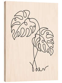 Holzbild Monstera Blatt II