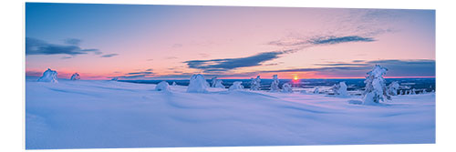 Foam board print Sunset in Lapland