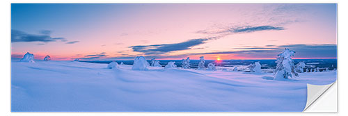 Wandsticker Sonnenuntergang in Lappland