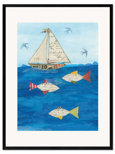 Inramat konsttryck Sailing together I