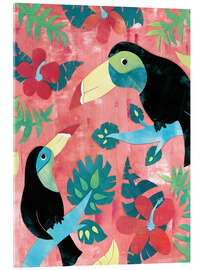 Acrylic print Two toucans