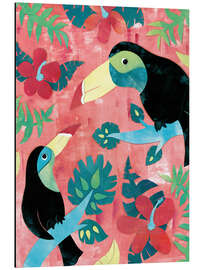 Aluminium print Two toucans