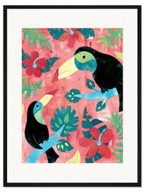 Gerahmter Kunstdruck Zwei Tukane