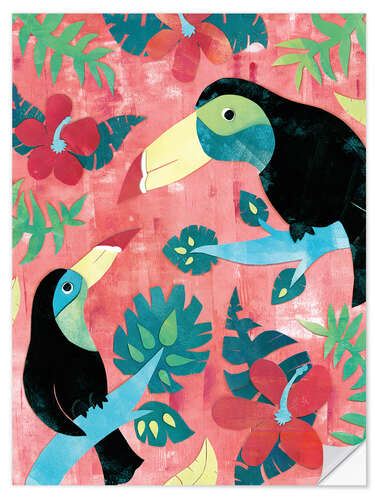 Wall sticker Two toucans