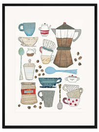 Gerahmter Kunstdruck Kaffeecollage