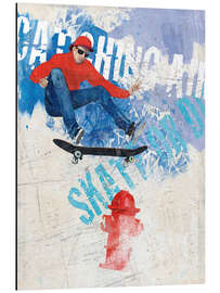 Magnettafel Skateboard Street Art