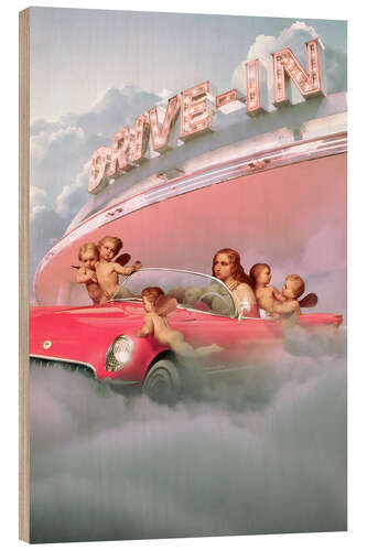 Wood print Heavens Drive-In