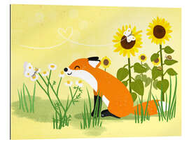 Galleriprint Fox with sunflowers