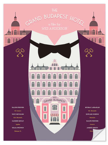 Selvklebende plakat The Grand Budapest Hotel