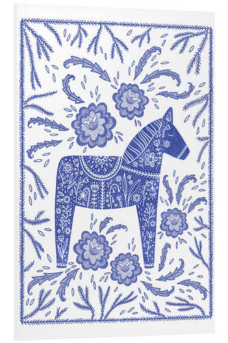 Foam board print Dala Horse Blue