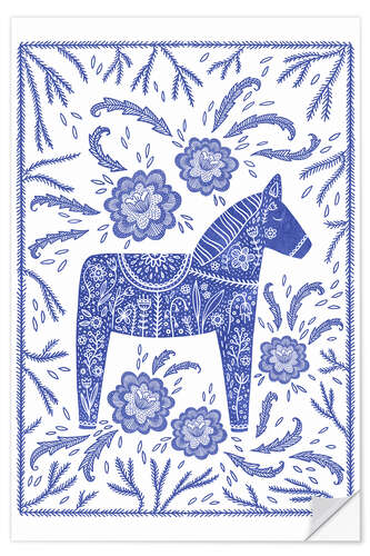 Naklejka na ścianę Dala Horse Blue