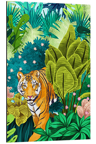 Aluminium print Jungle Tiger