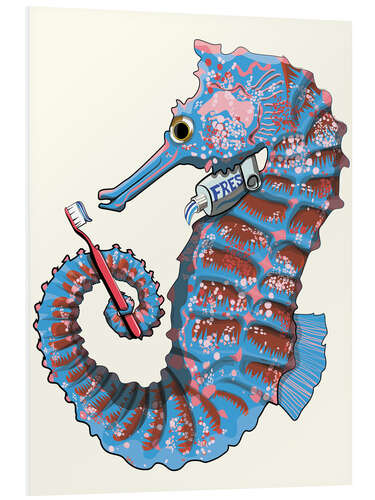 PVC-taulu Seahorse brushes its teeth